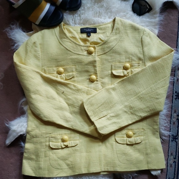 TALBOTS Linen Blend Lemon Meringue Jacket ***FIRM*** - Picture 2 of 8